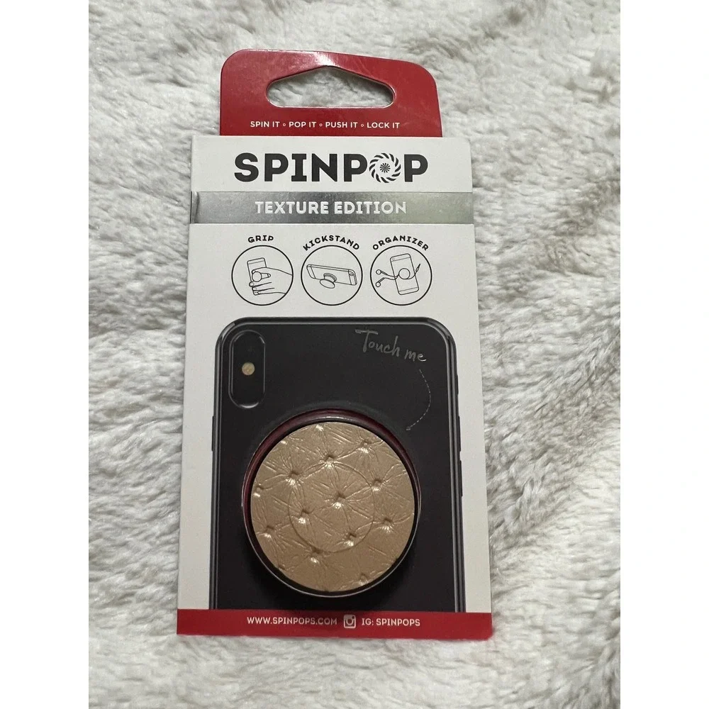 SPINPOP Texture Edition Tufted Grip Phone Accessory Gold - Picture 1 of 1